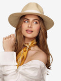 Chapeau de Paille Deluxe Crème Avec Lanière Blanche